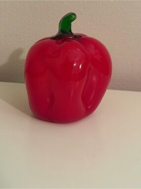 Vintage Murano Style Hand Blown Glass Vegetable Red Bell Pepper